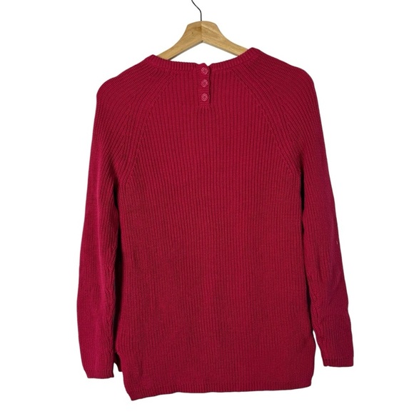 Tyler Boe Red Button Back Mineral Wash Crewneck Pullover Sweater XS - Picture 2 of 4